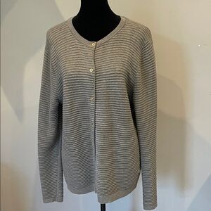 Gray Women's cardigan  Sweater lands’ end medium like new